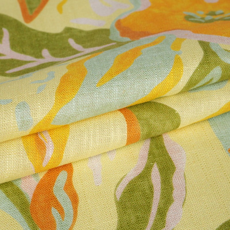 قماش طباعة نافث للحبر الرقمي من الكتان القابل للتنفس